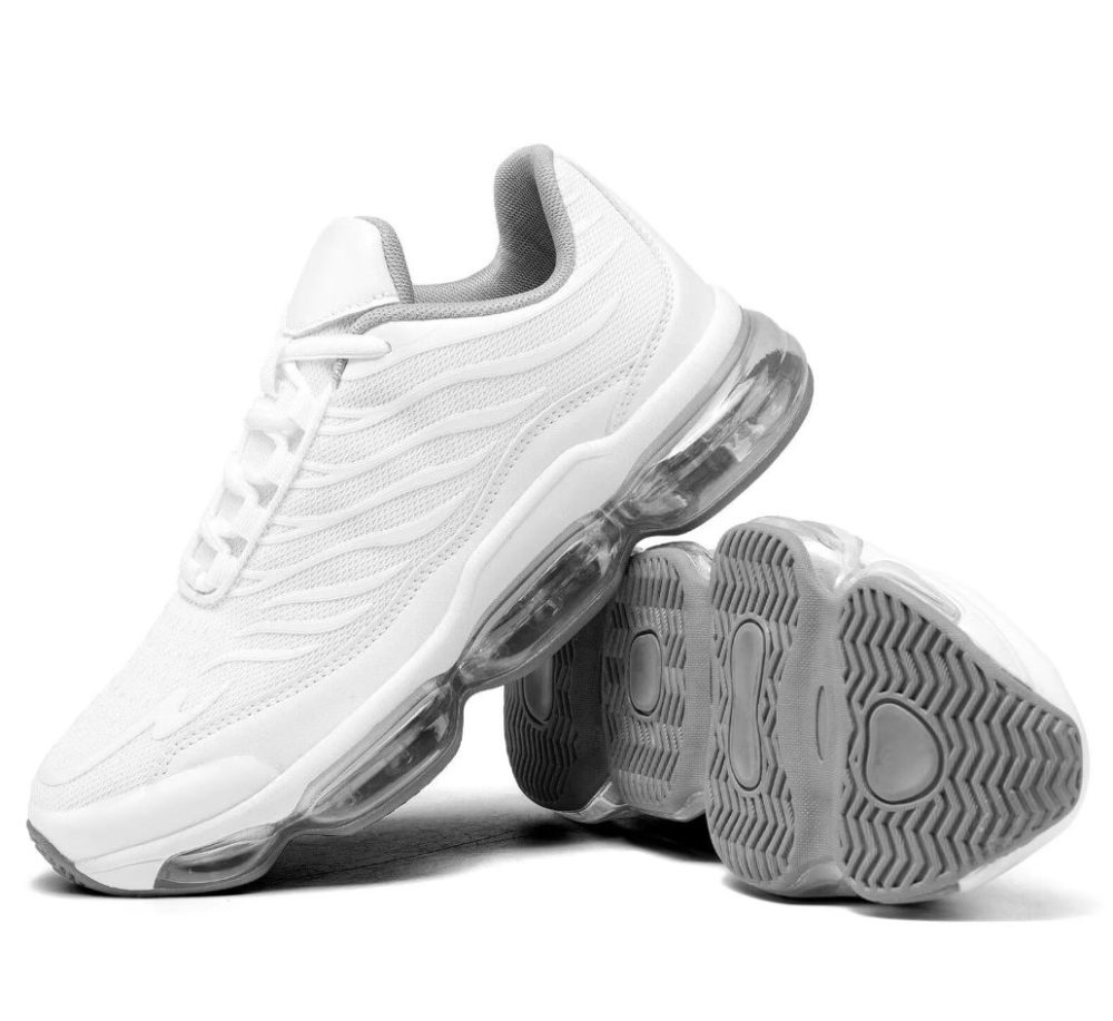 Men's Air Running Shoes Non Slip Workout Casual Sport Shoes for Men Basketball Sneakers Fashion Tennis Sport Fitness Cross Trainers - White