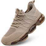 Men's Air Running Shoes Non Slip Workout Casual Sport Shoes for Men Basketball Sneakers Fashion Tennis Sport Fitness Cross Trainers - Z02 Khaki