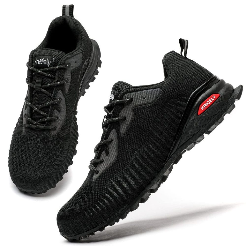 Men's Trail Running Shoes Fashion Walking Hiking Sneakers for Men Tennis Cross Training Shoe Outdoor Snearker Mens Casual Workout Footwear - Black