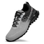 Men's Trail Running Shoes Fashion Walking Hiking Sneakers for Men Tennis Cross Training Shoe Outdoor Snearker Mens Casual Workout Footwear - Black Grey