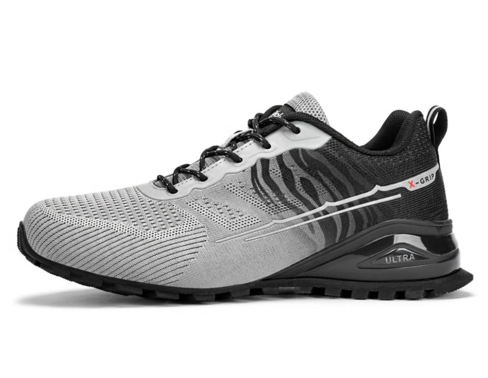 Men's Trail Running Shoes Fashion Walking Hiking Sneakers for Men Tennis Cross Training Shoe Outdoor Snearker Mens Casual Workout Footwear - Black Grey